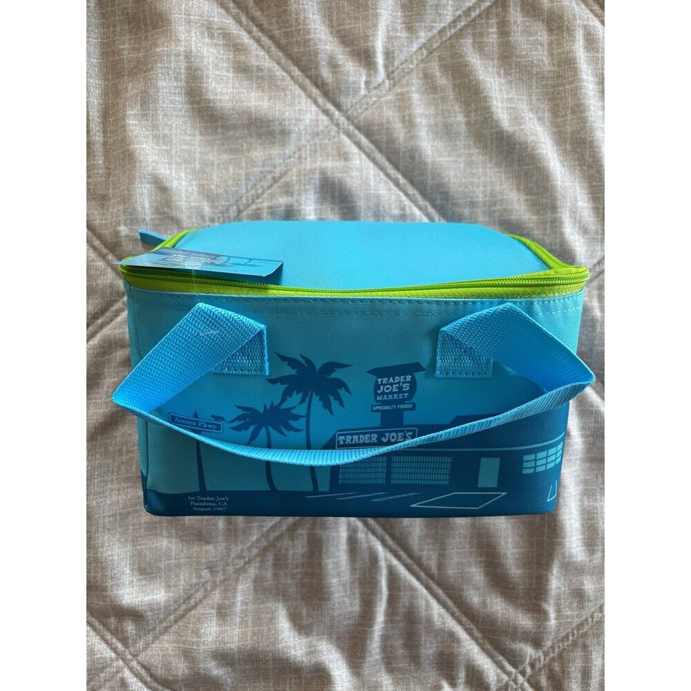 Trader Joe’s: Blue/Green Mini Insulated Tote Bag - NWT - Limited Edition